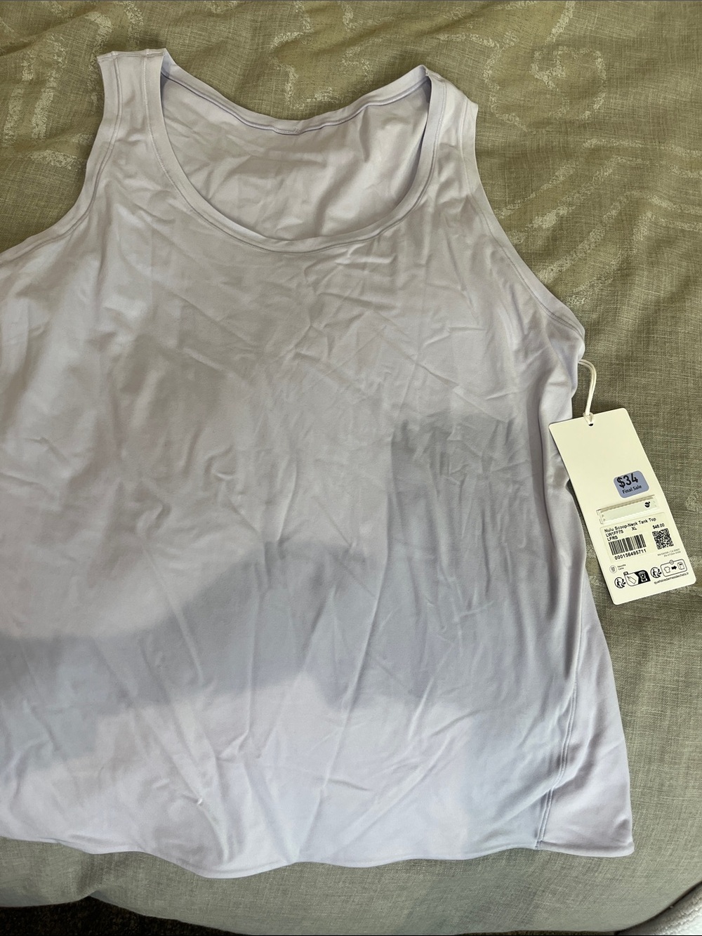 lululemon athletica Light Lavender Scoop Neck Tank